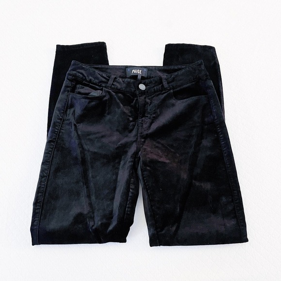 Paige Verdugo Ankle Black Faux Suede Skinny Jeans SZ26 Mint - Picture 4 of 10
